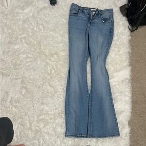 Forever 21 Blue Flare Wide Leg Jeans